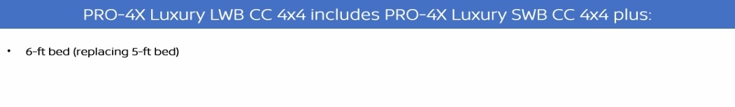 2025 Nissan Frontier PRO-4X Luxury LWB Crew Cab 4x4 features