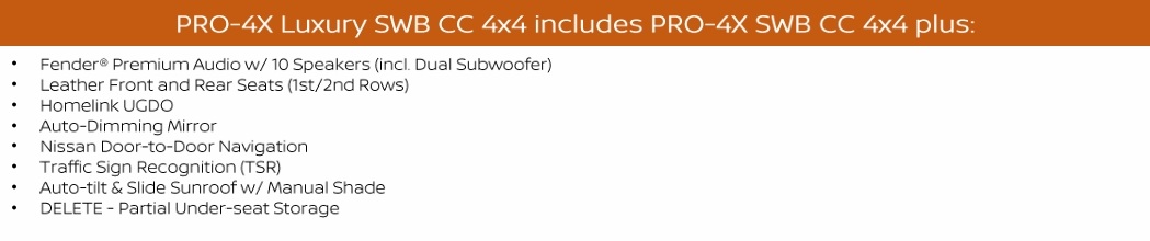 2025 Nissan Frontier PRO-4X Luxury SWB Crew Cab 4x4 features