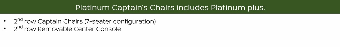 2026 Nissan Pathfinder Platinum Captains Chairs features