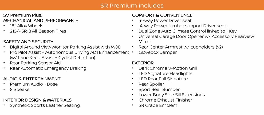 2026 Nissan Sentra SR Premium features